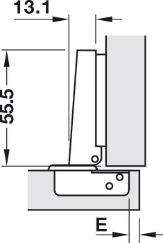 Concealed hinge, Häfele Metalla A 110°, full overlay mounting