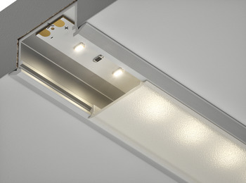 Aluminium profile, For LED 2013/2015 – Loox, for under unit mounting, height 8 mm