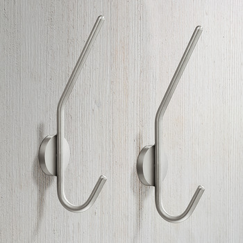 Wardrobe hook, stainless steel, height 219 mm