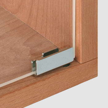 Glass door hinge, Simplex-Clip, for tool-less door mounting without glass drilling