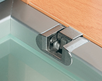Flap hinge, Häfele Minifix<sup>®</sup>, 90°, for aluminium frames