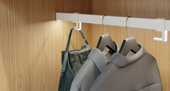 Hook, For Häfele Dresscode wardrobe rail, straight-edged