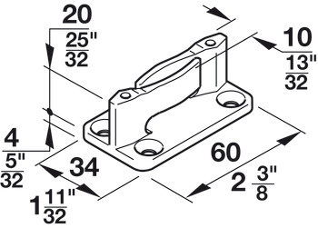 Bottom guide, with zero clearance, for screw fixing