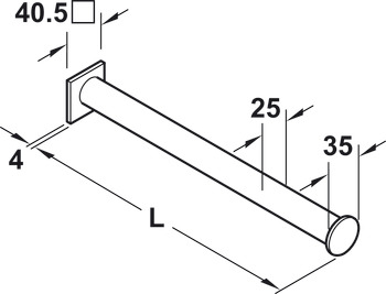 Clothes hanger rail, Single store fixture system, straight