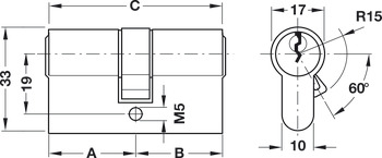 Double cylinder, Standard profile, keyed different or keyed alike, Startec
