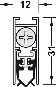 Retractable door seal, DDS 12, for wooden doors, Startec
