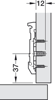 Cruciform mounting plate, For Tiomos, with pre-mounted Euro screws