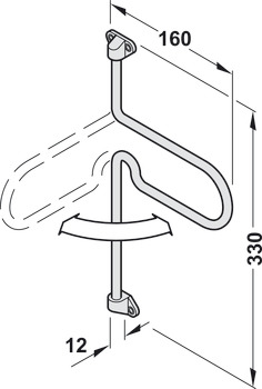 Extending wardrobe rail, Swivels by 180°