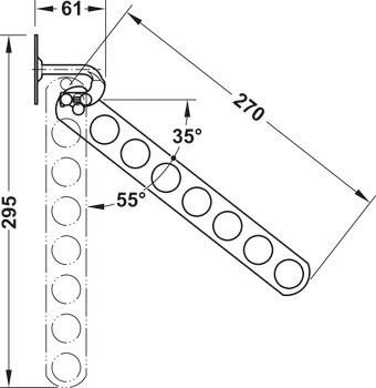 Extending wardrobe rail, For screw fixing to side panel, length 295 mm