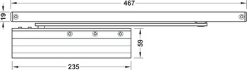 Overhead door closer, Startec DCL 83, with guide rail, EN 2–4