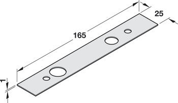 Cover plate, 8064, for top centre top part, Dorma