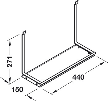 Shelf, steel, railing system