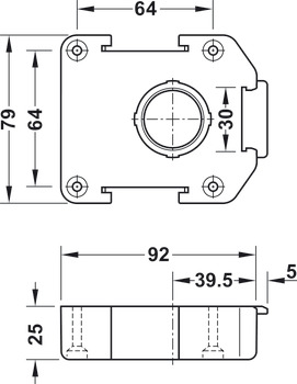 Mounting plate, for Häfele AXILO™ 78 plinth system