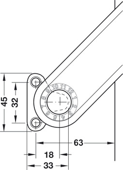 Screw-on bracket, for cabinet, steel