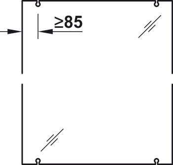 Sliding door fitting, Hawa Symmetric 80/G, set