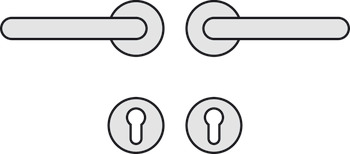 Door handle set, polyamide, Hewi 111 E01.130/111 E01.230