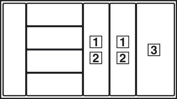 Drawer insert, Square bar dividiing system
