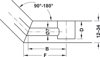 Double-ended bolt, Maxifix system, with joint, for twin mounting