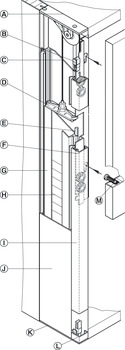 Sliding door fitting, Häfele Slido Vertico 20 VF W, Vorfront – for 1 door