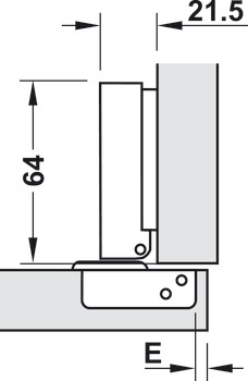 Concealed hinge, Häfele Metalla SM Combi 110°, full overlay mounting