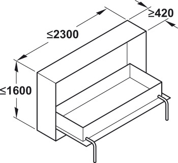Foldaway bed fitting, Bettlift, for side mounting