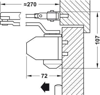 Overhead door closer, Startec HS 950, with arm assembly, EN 3