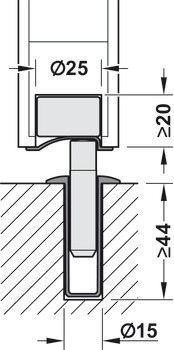 Floor mounted door stops, Magnetic, standard