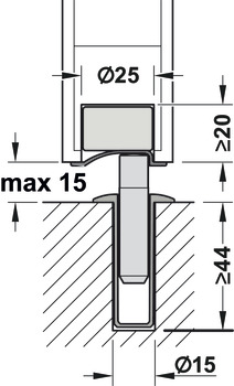 Floor mounted door stops, Magnetic, standard