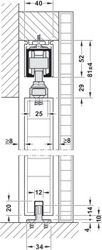 Sliding door fitting, Hawa Junior 80 Z /80 Z Pocket, set