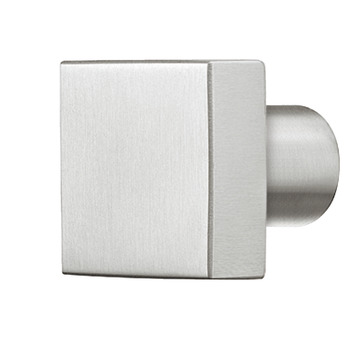Furniture knob, Stainless steel, straight-edged, square
