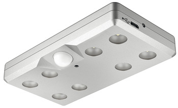 Battery-operated light, Häfele Loox LED 9004, straight-edged, rechargeable, with motion detector