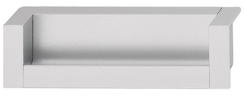 Inset handle, Aluminium, zinc alloy end caps, U-shape