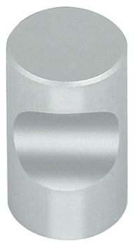Furniture knob, Aluminium, cylindrical, with recessed grip