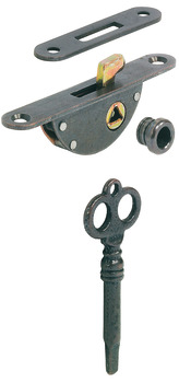 Individual components, for mortise hook bolt lock with catch