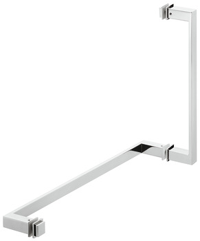 Shower door handle with towel rail, Square