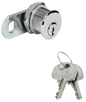 Cam lock, With pin tumbler cylinder, nut fixing, door thickness ≤15 mm