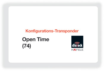 Configuration key card, Häfele Dialock Open Time 74