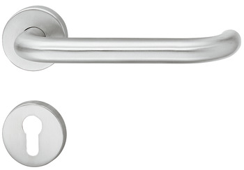 Door handle set, Stainless steel, Startec, PDH4105, escutcheon