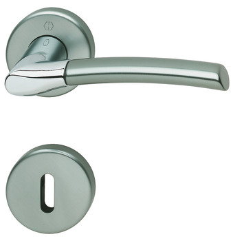 Door handle set, brass, Hoppe, Bergen M1602/19KV/19KVS