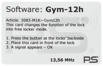 Programming card, Wellness mode, for EFL 50 furniture lock
