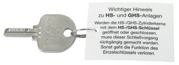 Master key, for Premium 20 Symo cylinder removable core, warehouse locking system
