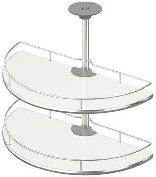 Half circle carousel fitting, Häfele, for corner cabinets, with shelves
